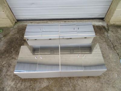  Founders Furniture Company Milo Baughman Chrome Floating Bar Cabinets Credenza Mid Century Modern Founders