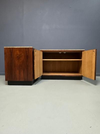 Founders Furniture Company Pair of Mid Century David Parmelee Rosewood Chests for Founders with Marble Tops
