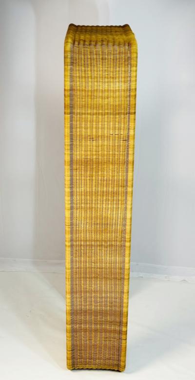  Founders Furniture Company Wicker and Glass Etagere Bookcase Display Shelf by Founders Mid Century Modern