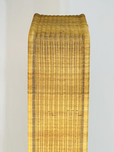  Founders Furniture Company Wicker and Glass Etagere Bookcase Display Shelf by Founders Mid Century Modern