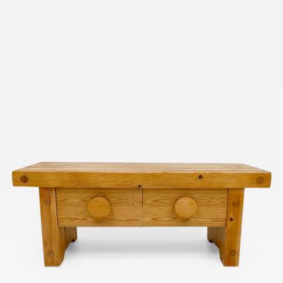  Fr seke Scandinavian Modern Solid Pine Bench by Fr seke Furniture Maker in Sweden 1970s