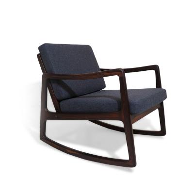 France Daverkosen Ole Wanscher Brazilian Rosewood Danish Rocking Lounge Chair
