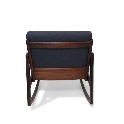 France Daverkosen Ole Wanscher Brazilian Rosewood Danish Rocking Lounge Chair