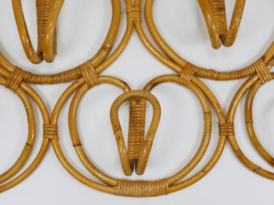  Franco Albini Franca Helg Franca Helg Franco Albini Large Rattan Wall Coat Rack Bonacina Italy 1960s