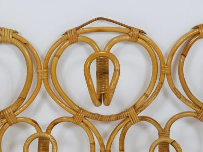 Franco Albini Franca Helg Franca Helg Franco Albini Large Rattan Wall Coat Rack Bonacina Italy 1960s