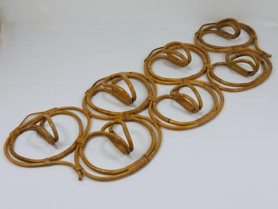  Franco Albini Franca Helg Franca Helg Franco Albini Large Rattan Wall Coat Rack Bonacina Italy 1960s