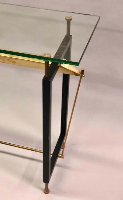  Franco Albini Franca Helg Italian Midcentury Steel Brass and Glass Cantilevered Console Franco Albini
