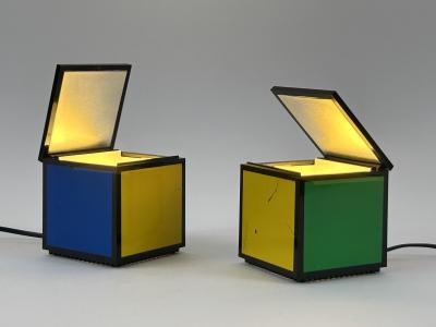 Franco Bettonica Mario Melocchi Early Pentacolore Cuboluce Table Lamps by Franco Bettonica Mario Melocchi 1972