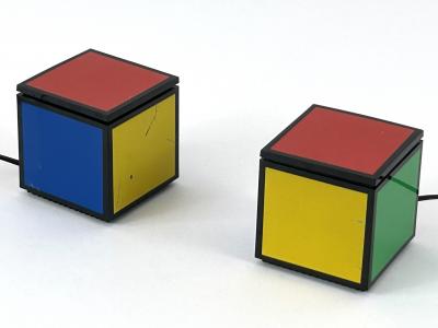  Franco Bettonica Mario Melocchi Early Pentacolore Cuboluce Table Lamps by Franco Bettonica Mario Melocchi 1972