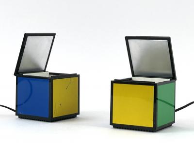  Franco Bettonica Mario Melocchi Early Pentacolore Cuboluce Table Lamps by Franco Bettonica Mario Melocchi 1972