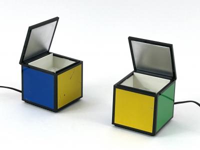  Franco Bettonica Mario Melocchi Early Pentacolore Cuboluce Table Lamps by Franco Bettonica Mario Melocchi 1972