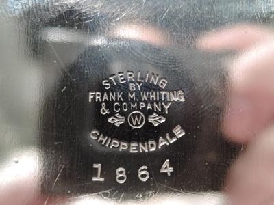 Frank W Whiting Frank M Whiting Chippendale Sterling Silver 14 Inch Piecrust Tray