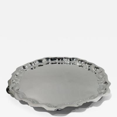  Frank W Whiting Frank M Whiting Chippendale Sterling Silver 14 Inch Piecrust Tray