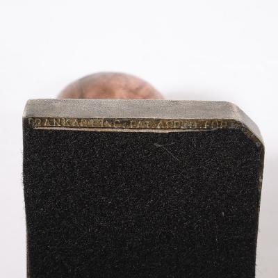  FrankArts Art Deco Machine Age Flapper Bookends in Copper Antique Brass signed Frankarts