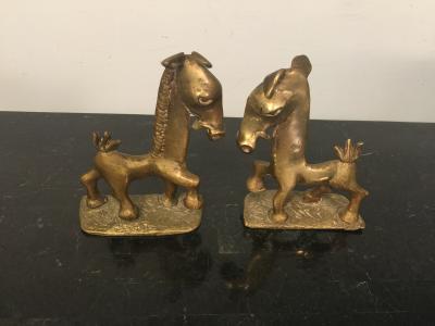 Frankart Inc THREE MODERN PAIR OF HORSE MICE AND SNAIL BOOKENDS PRICED PER PAIR