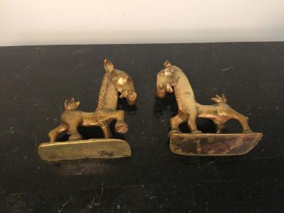  Frankart Inc THREE MODERN PAIR OF HORSE MICE AND SNAIL BOOKENDS PRICED PER PAIR