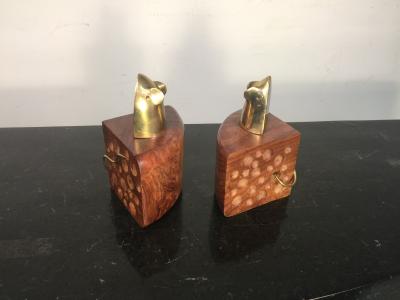  Frankart Inc THREE MODERN PAIR OF HORSE MICE AND SNAIL BOOKENDS PRICED PER PAIR
