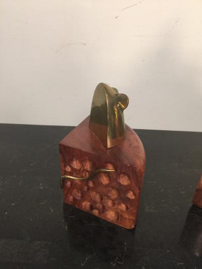  Frankart Inc THREE MODERN PAIR OF HORSE MICE AND SNAIL BOOKENDS PRICED PER PAIR