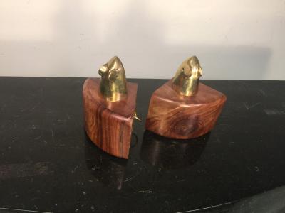  Frankart Inc THREE MODERN PAIR OF HORSE MICE AND SNAIL BOOKENDS PRICED PER PAIR
