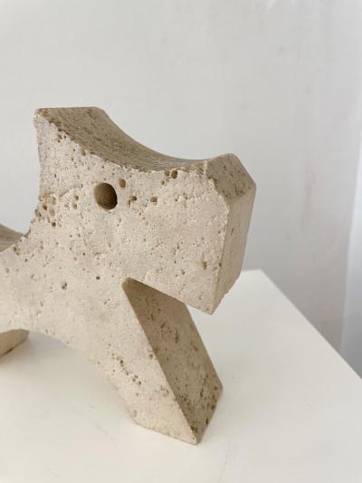  Fratelli Mannelli 1970s Travertine Dog Sculpture by Fratelli Mannelli