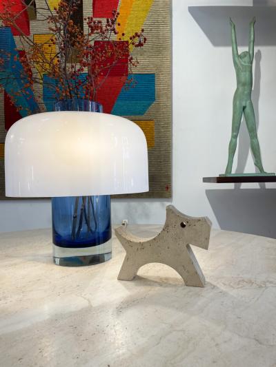  Fratelli Mannelli 1970s Travertine Dog Sculpture by Fratelli Mannelli