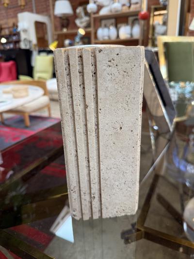  Fratelli Mannelli Fratelli Mannelli Italian Travertine Sculptural Vase