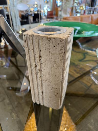  Fratelli Mannelli Fratelli Mannelli Italian Travertine Sculptural Vase