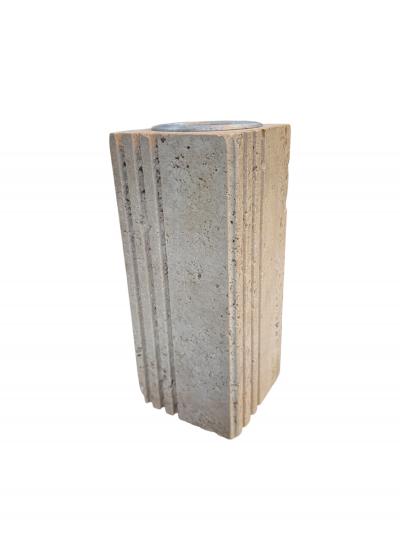  Fratelli Mannelli Fratelli Mannelli Italian Travertine Sculptural Vase