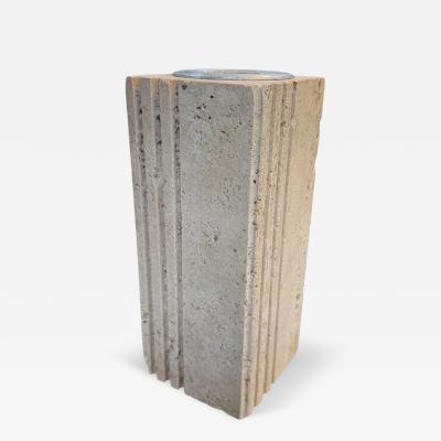  Fratelli Mannelli Fratelli Mannelli Italian Travertine Sculptural Vase