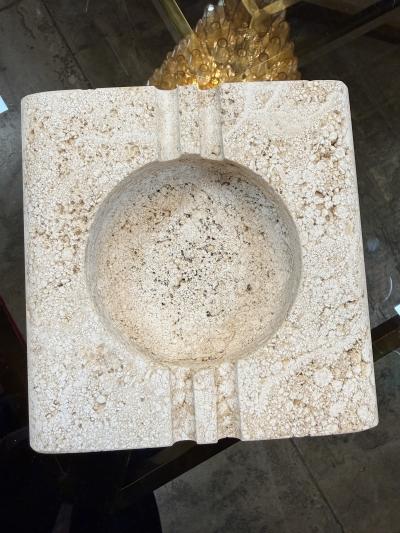  Fratelli Mannelli Fratelli Mannelli Italian Travertine Square Ashtray