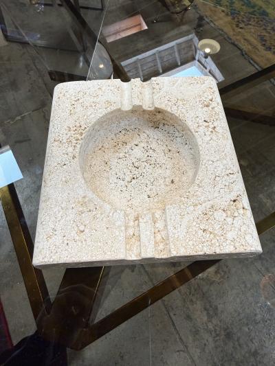  Fratelli Mannelli Fratelli Mannelli Italian Travertine Square Ashtray