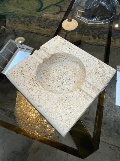  Fratelli Mannelli Fratelli Mannelli Italian Travertine Square Ashtray