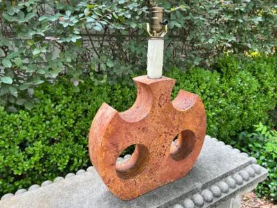  Fratelli Mannelli Italian Modern Red Travertine Lamp