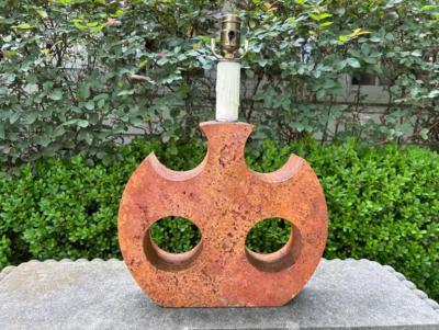  Fratelli Mannelli Italian Modern Red Travertine Lamp