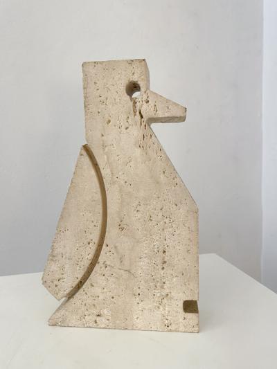  Fratelli Mannelli Penguin Travertine Sculpture by Fratelli Mannelli