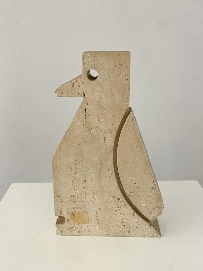  Fratelli Mannelli Penguin Travertine Sculpture by Fratelli Mannelli