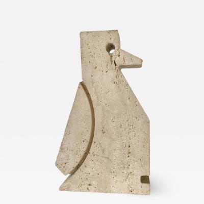  Fratelli Mannelli Penguin Travertine Sculpture by Fratelli Mannelli