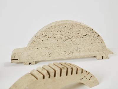  Fratelli Mannelli Set of 8 Fratelli Mannelli travertine animal sculptures 1970