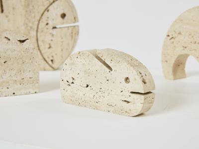  Fratelli Mannelli Set of 8 Fratelli Mannelli travertine animal sculptures 1970