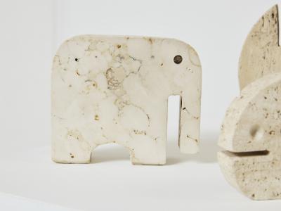  Fratelli Mannelli Set of 8 Fratelli Mannelli travertine animal sculptures 1970