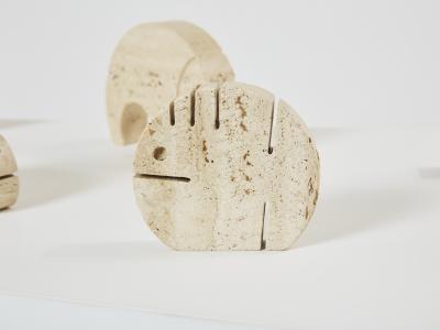 Fratelli Mannelli Set of 8 Fratelli Mannelli travertine animal sculptures 1970