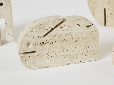  Fratelli Mannelli Set of 8 Fratelli Mannelli travertine animal sculptures 1970