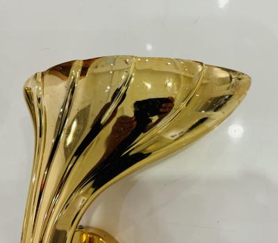  Fratelli Martini Pair of Fratelli Martini 1980 Polished Bronze Italian Wall Lamps