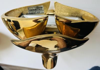  Fratelli Martini Pair of Fratelli Martini Bronze Floral Italian 1980s Wall Lamps