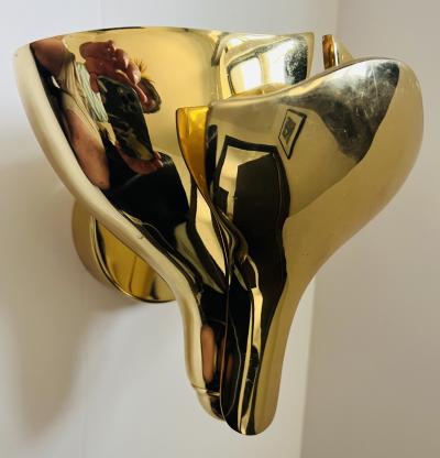  Fratelli Martini Set of Five Fratelli Martini Polished Bronze 1980 Italian Wall Lights