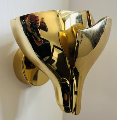  Fratelli Martini Set of Five Fratelli Martini Polished Bronze 1980 Italian Wall Lights