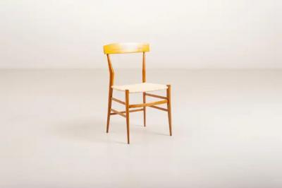  Fratelli Podest Fratelli Podest 4 Chairs Model P5 with Drawn Guinea Cane Top Chiavari 1970s