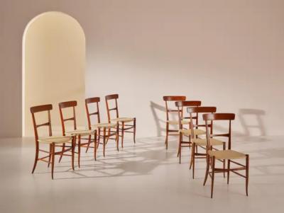  Fratelli Podest Fratelli Podest 8 Dining Chairs Campanino 900 Model Chiavari 1950s