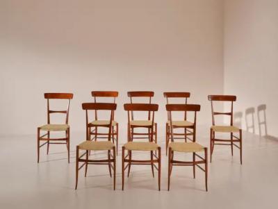  Fratelli Podest Fratelli Podest 8 Dining Chairs Campanino 900 Model Chiavari 1950s