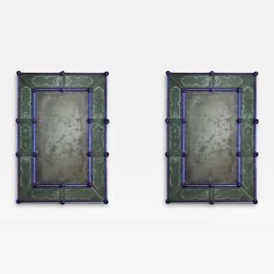  Fratelli Tosi 2 Italian 18th Century Style Antiqued Venetian Murano Glass Mirrors by Tosi